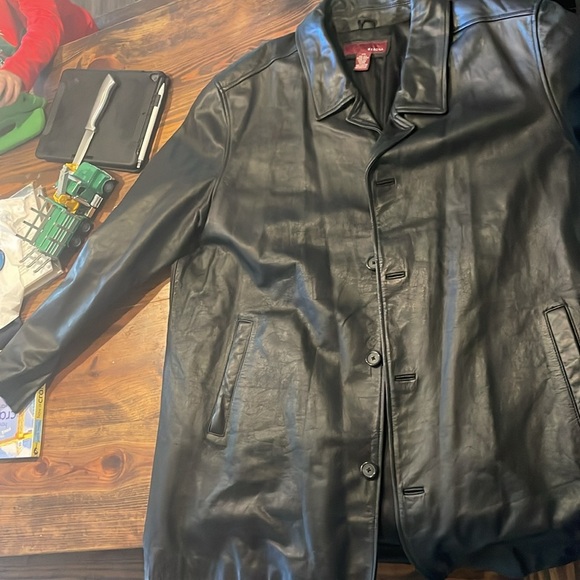 Merona Black Leather Jacket - Picture 3 of 4